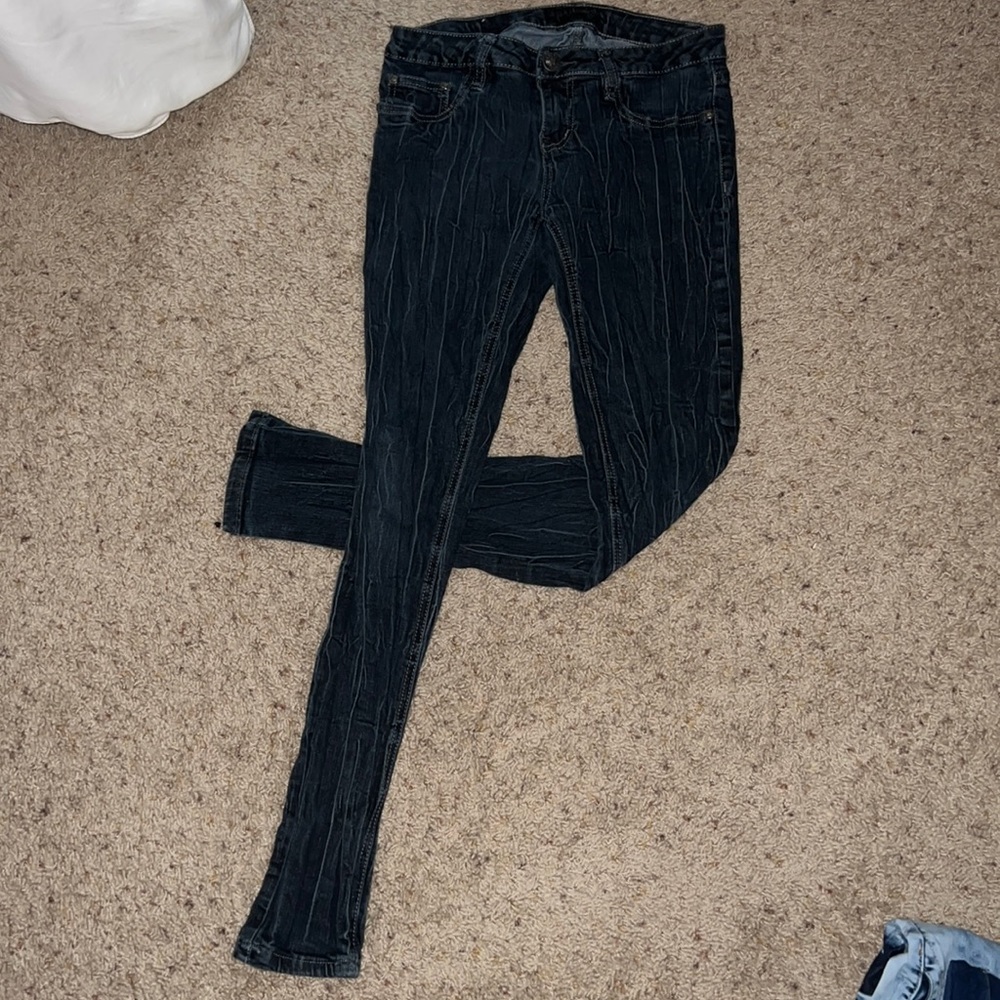 YMI Women's Black textured Jeggings Size 9 juniors